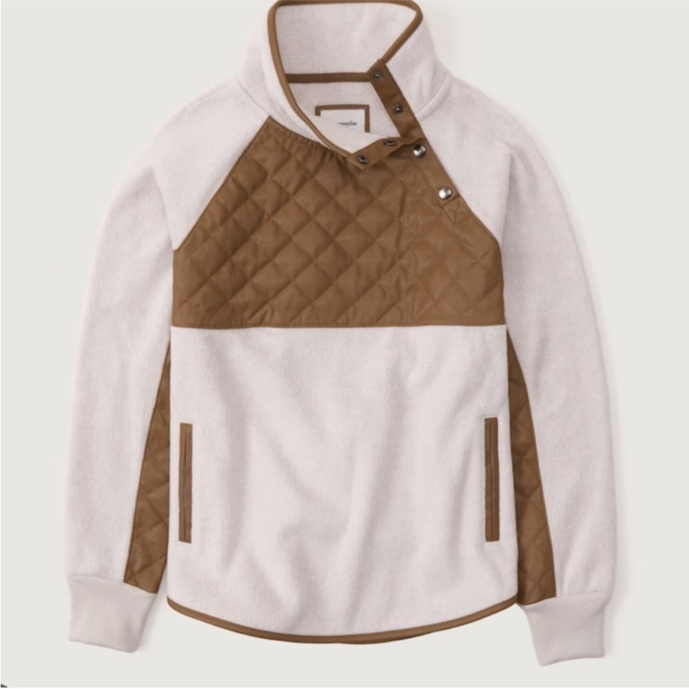 Abercrombie and Fitch 
Brown and Cream Quilted Pullover